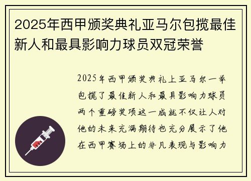 2025年西甲颁奖典礼亚马尔包揽最佳新人和最具影响力球员双冠荣誉